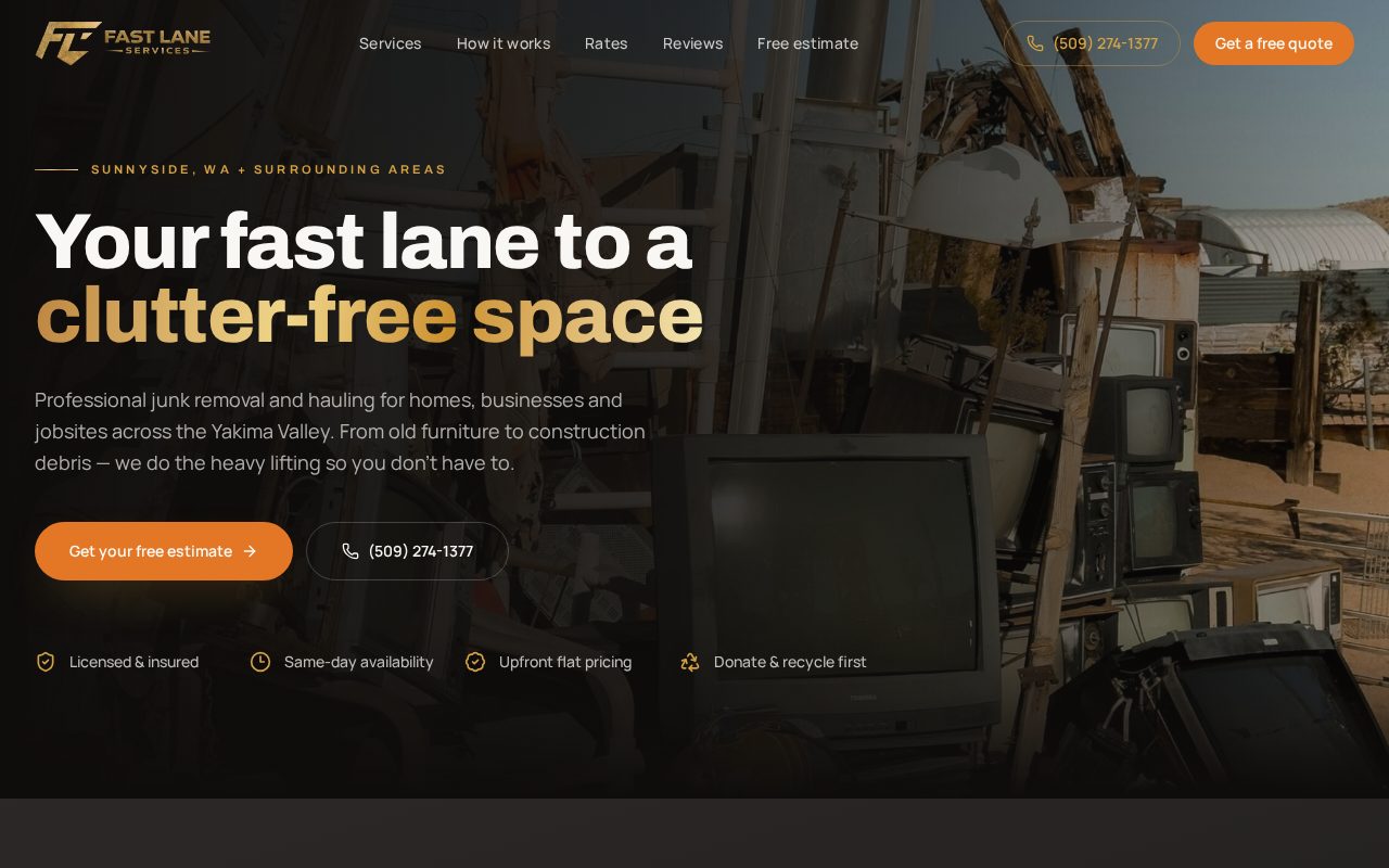 Fast Lane Services website homepage designed by Web Scales